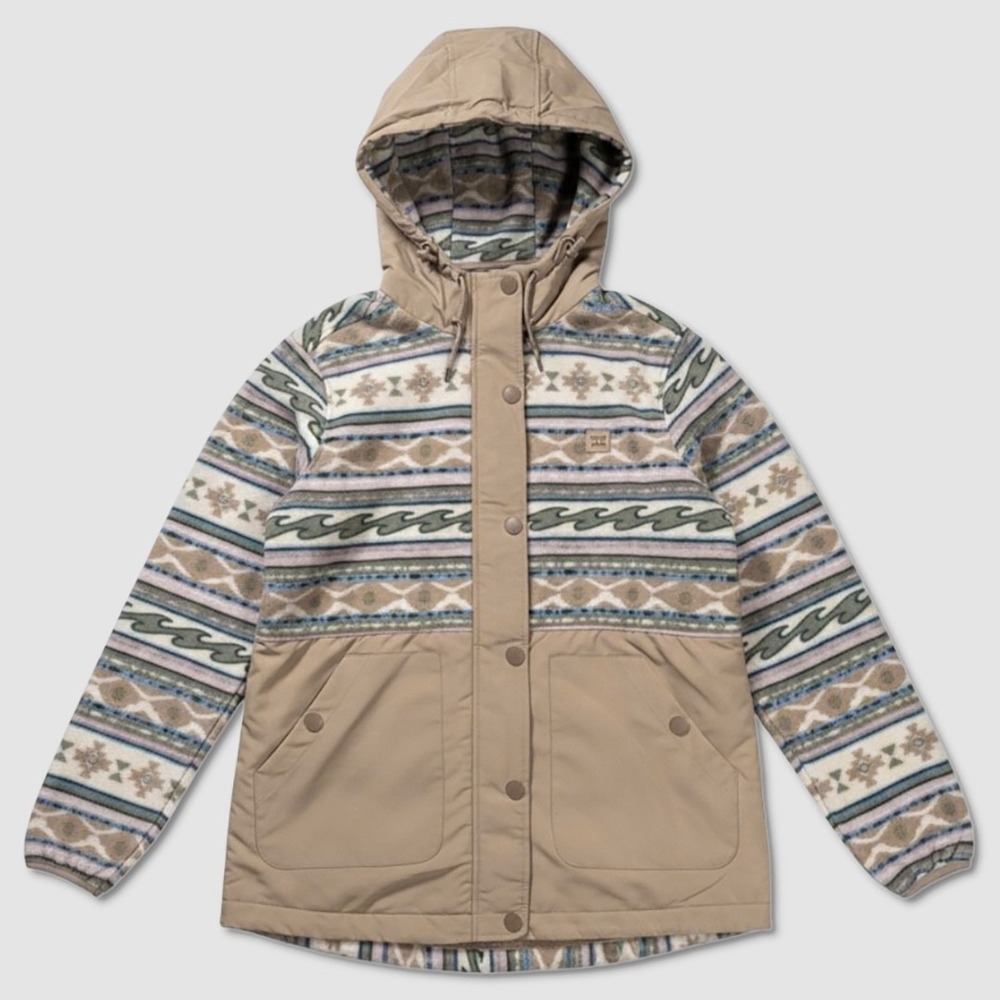 Billabong Polar Fleece Tech Jacket - NWT Womens Size Medium Toffee - #49858-TOP1